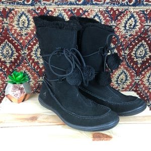 Black Airwalks Winter Leather Boots